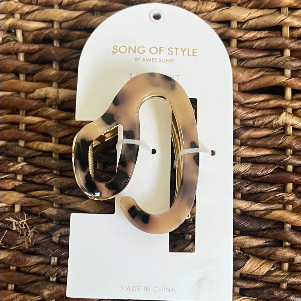 Song of Style Blue and Cream and Tan and Brown  Hair Clip Set